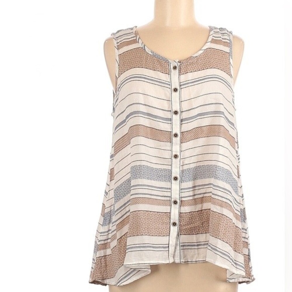 Style & Co 100% cotton striped top size small